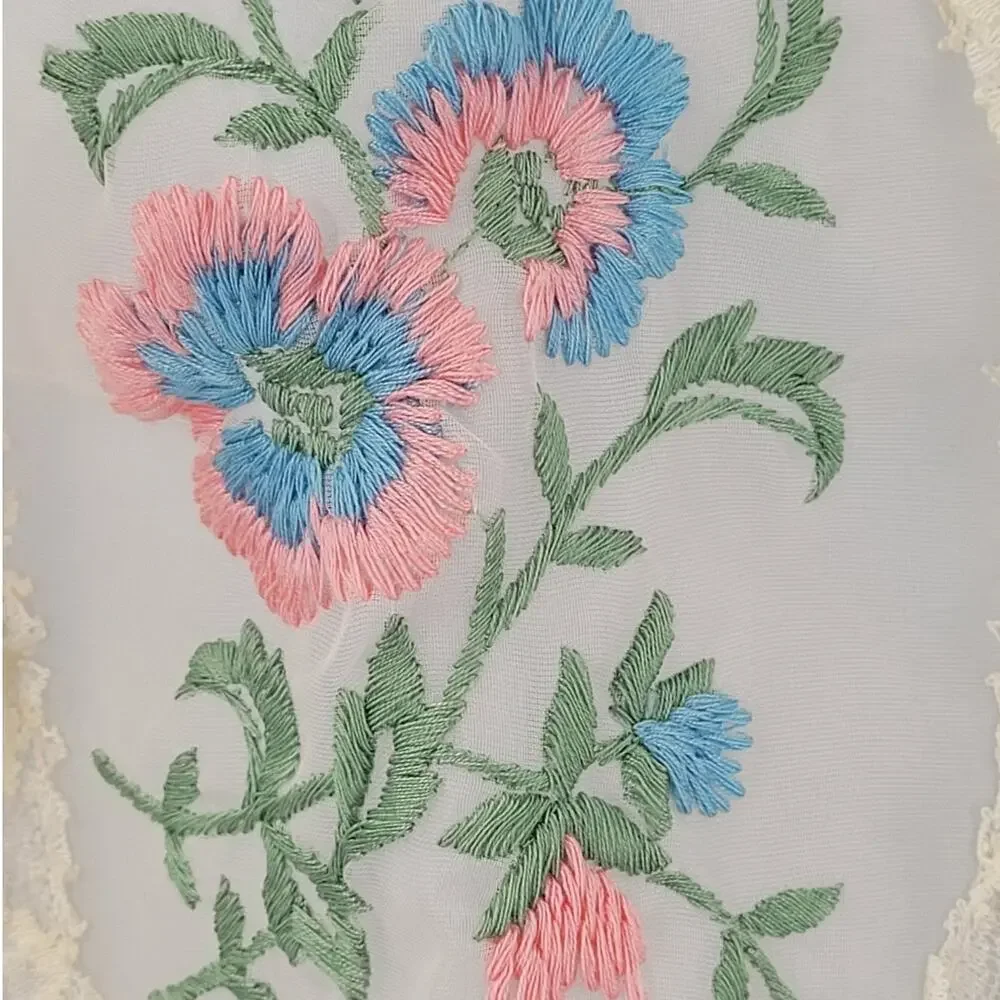 Vintage Blue‎ Hostess Apron 1950s Lace Trim Cottagecore Style Coquette Soft Gitl